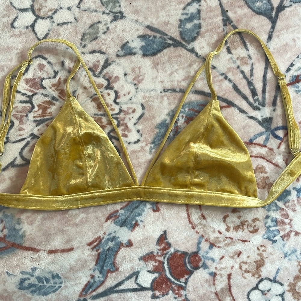 New• Small Dandelion yellow crush velvet bralette